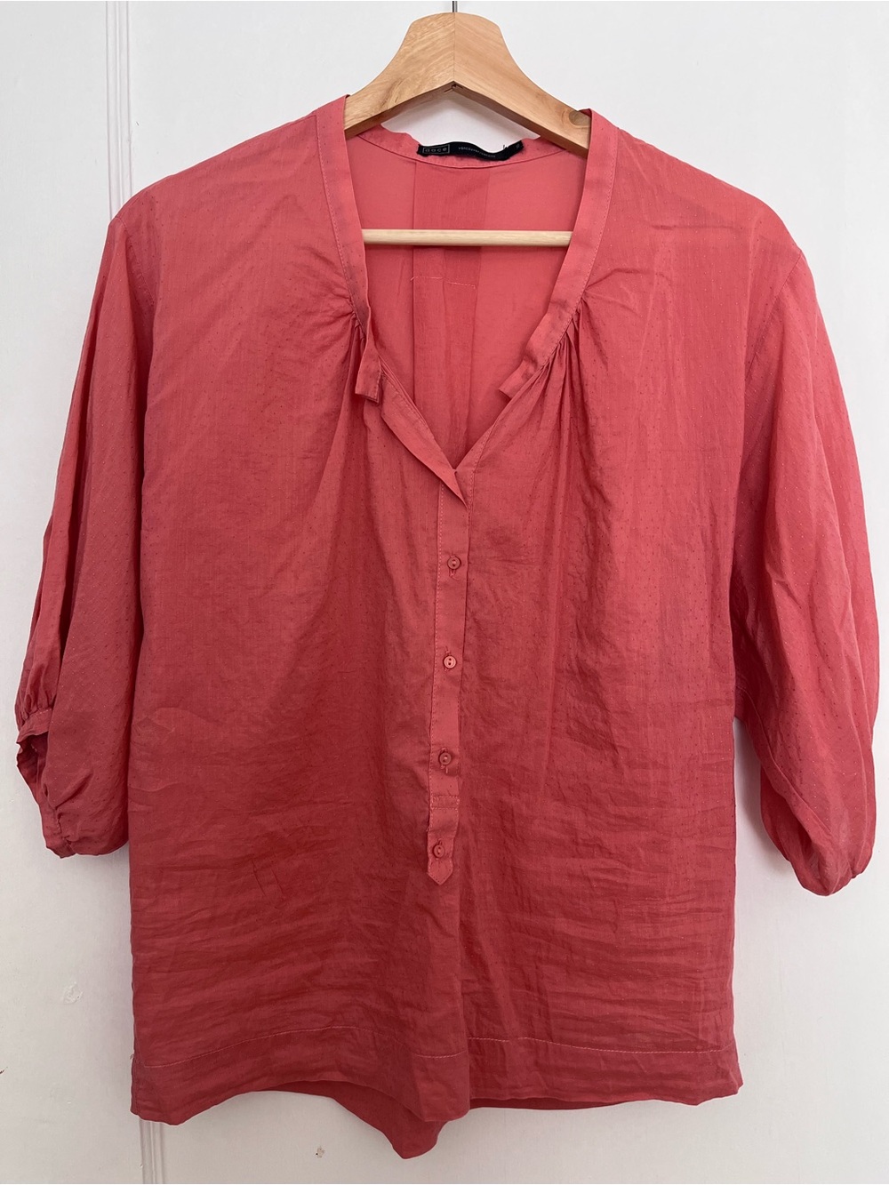 Silk Coral “painters” Blouse